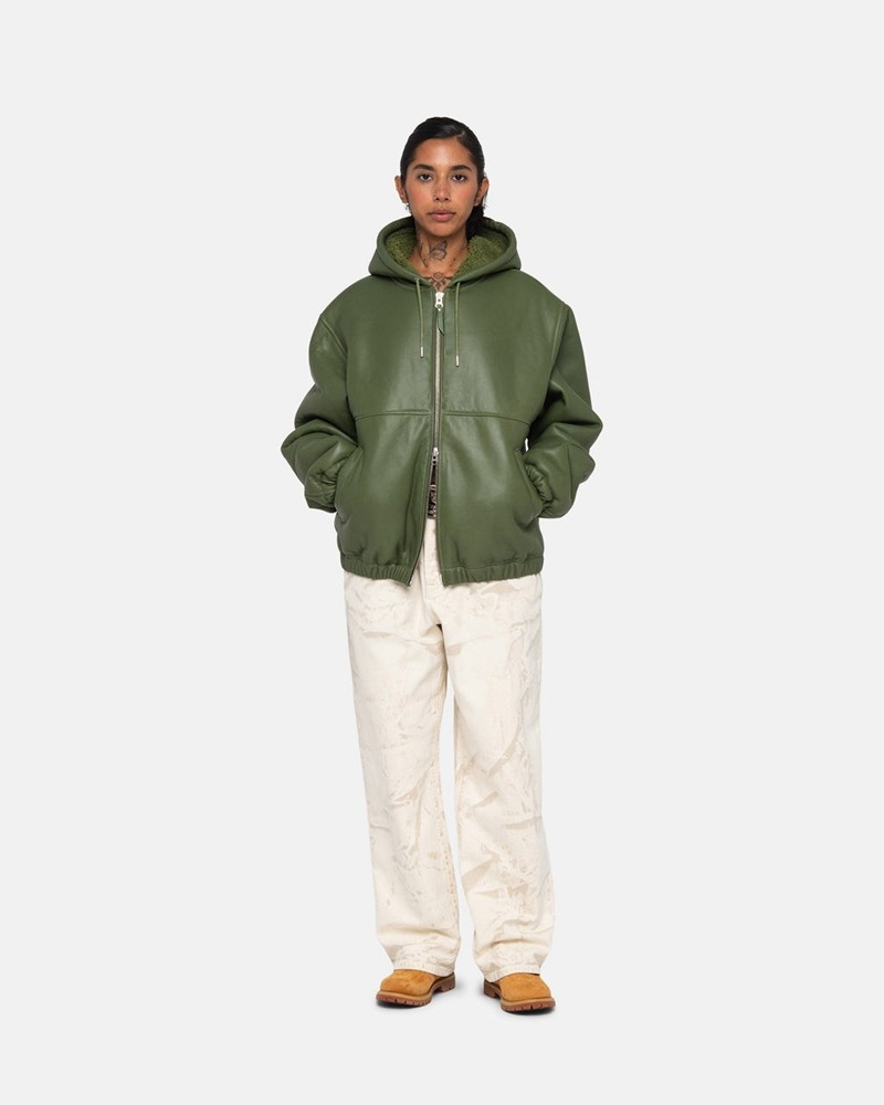 Ropa De Abrigo Stussy WORK JACKET SHEARLING Unisex Verdes | TPEO-06728