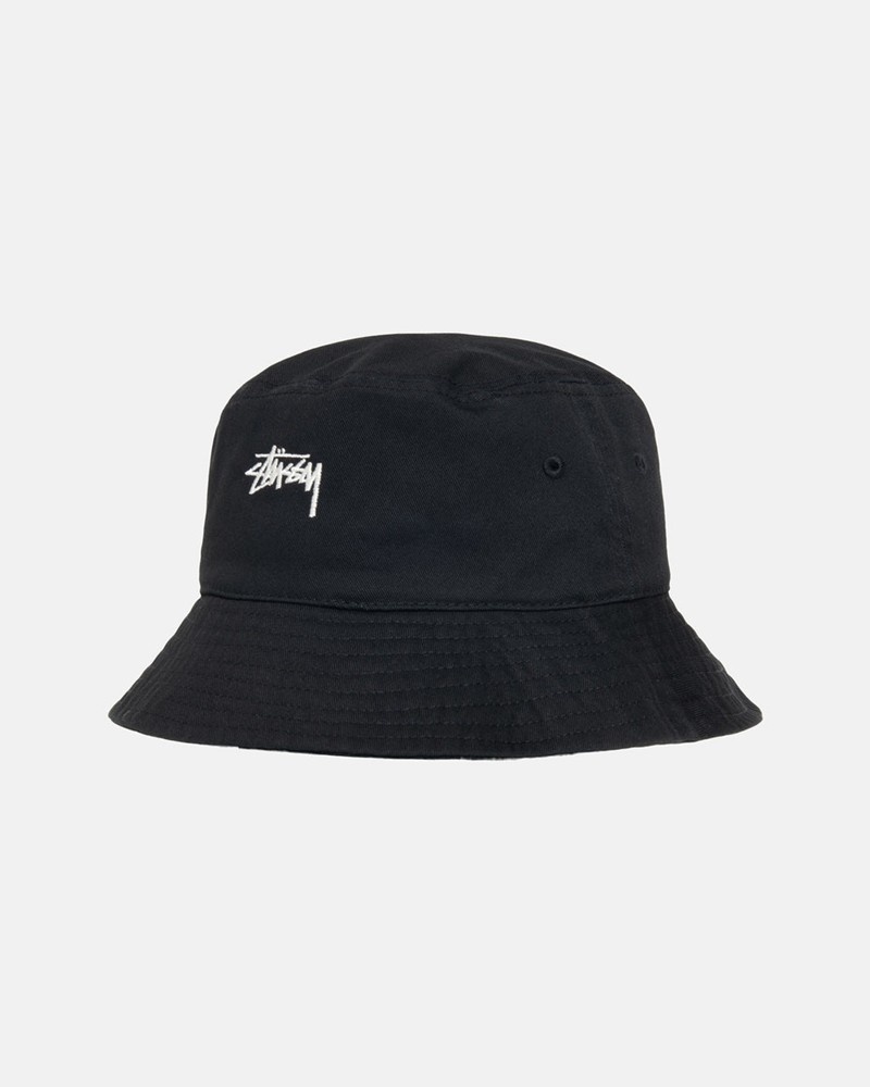 Sombreros Stussy BUCKET HAT STOCK Unisex Negros | KHAZ-94062