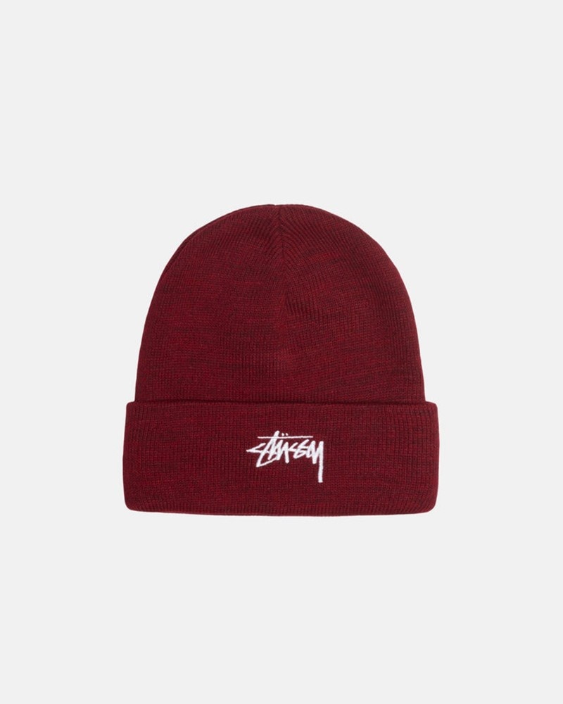 Sombreros Stussy CUFF BEANIE STOCK Unisex Rojos | FJVS-62839