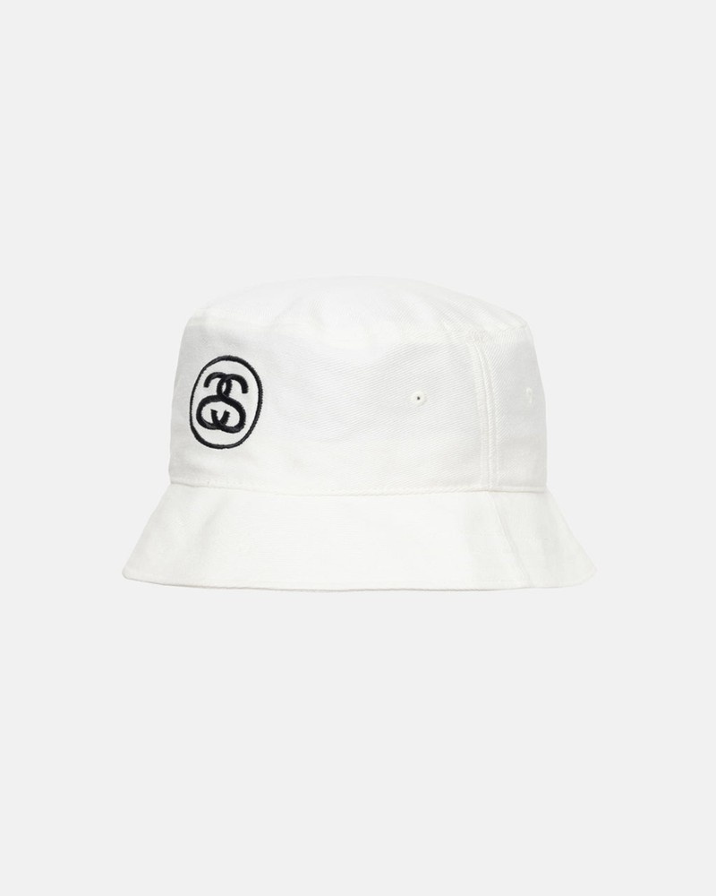 Sombreros Stussy DEEP BUCKET HAT SS LINK Unisex Blancos | BYAP-81590