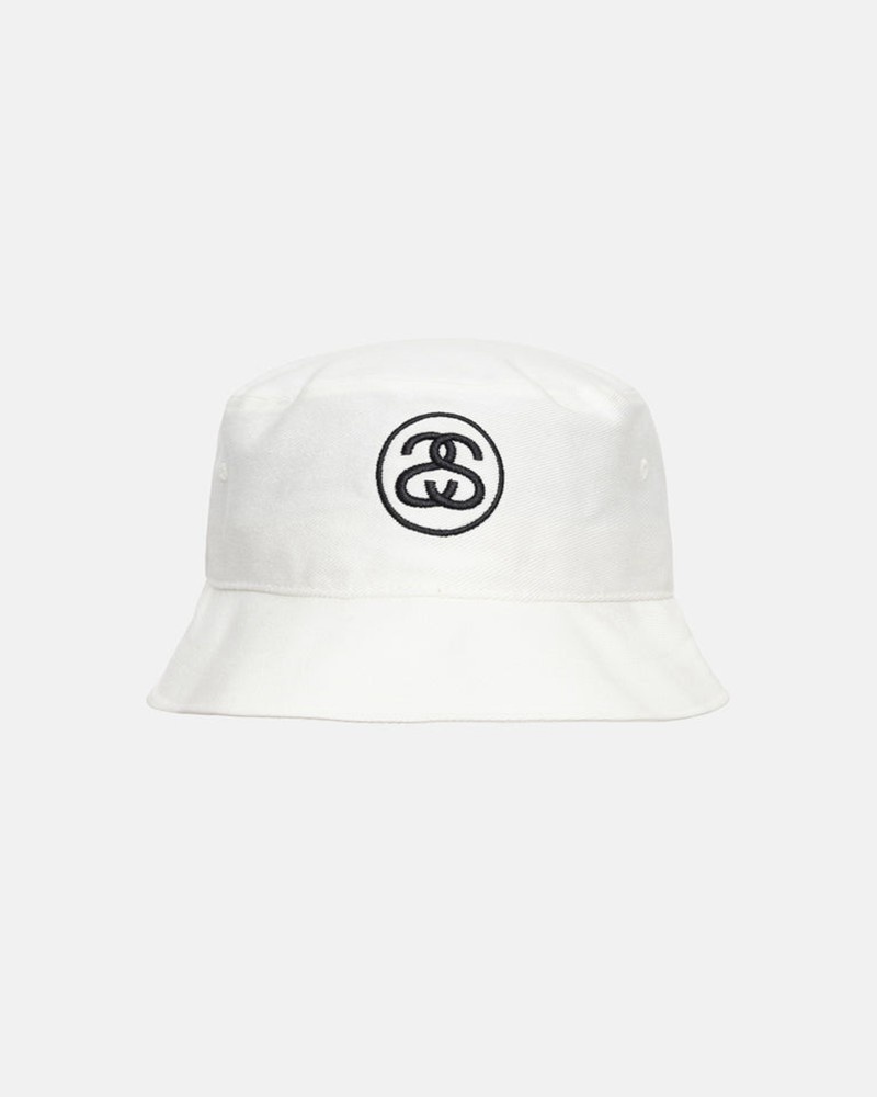 Sombreros Stussy DEEP BUCKET HAT SS LINK Unisex Blancos | BYAP-81590