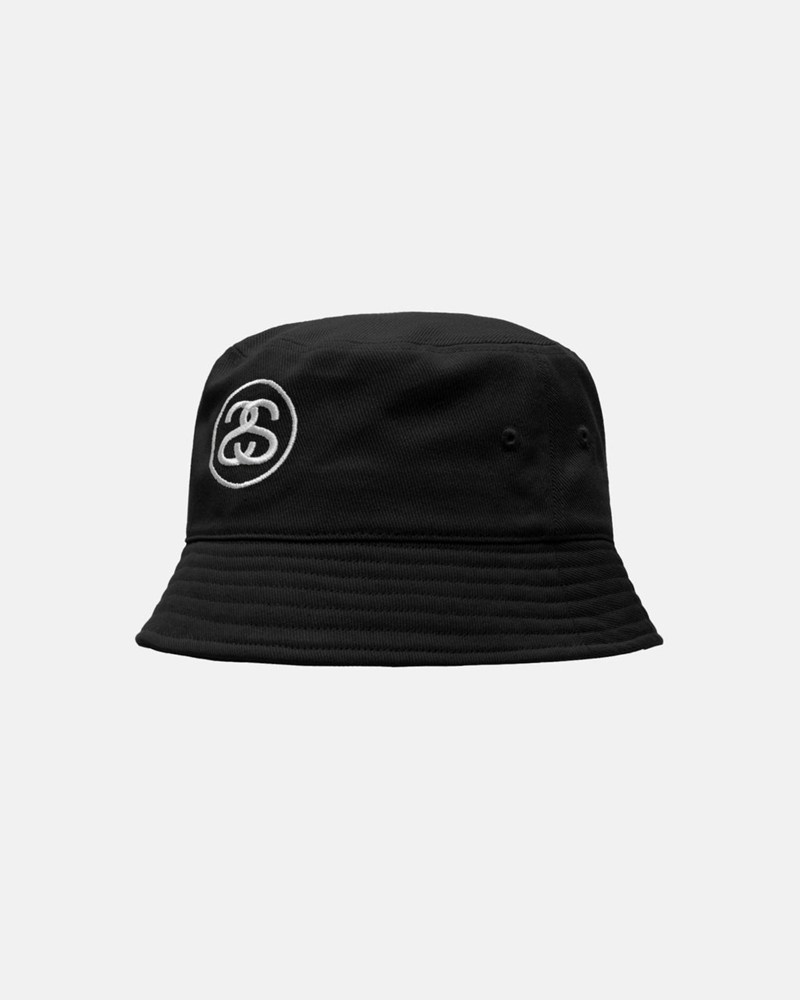 Sombreros Stussy DEEP BUCKET HAT SS LINK Unisex Negros | EPUF-19827