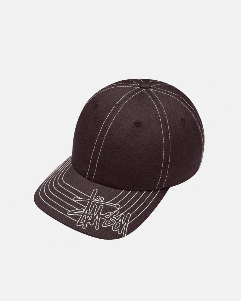 Sombreros Stussy LOW PRO BASIC STITCH STRAPBACK Unisex Marrom | ITWN-53821