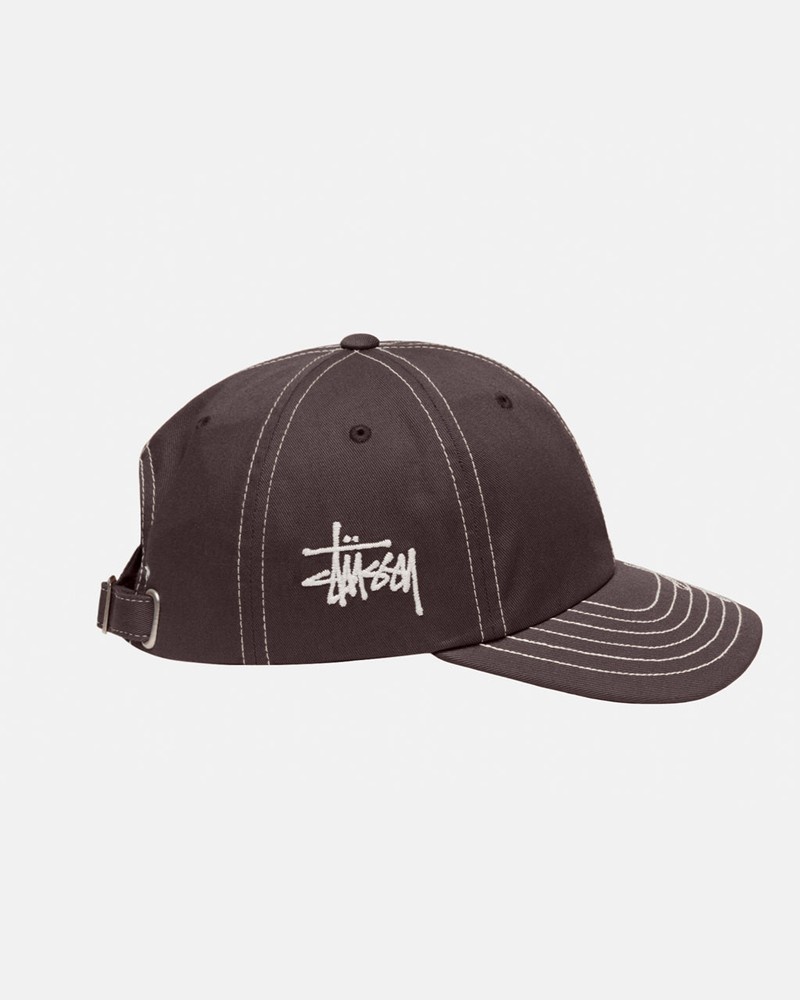 Sombreros Stussy LOW PRO BASIC STITCH STRAPBACK Unisex Marrom | ITWN-53821