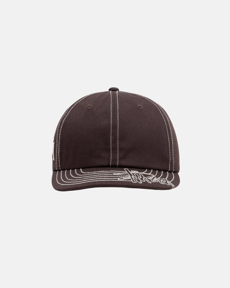 Sombreros Stussy LOW PRO BASIC STITCH STRAPBACK Unisex Marrom | ITWN-53821