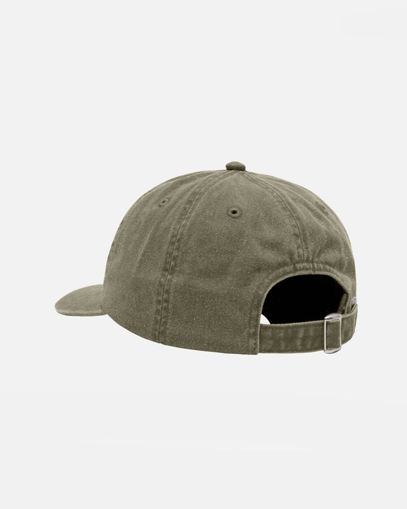 Sombreros Stussy LOW PRO BASIC WASHED STRAPBACK Unisex Verde Oliva | PZJK-83512