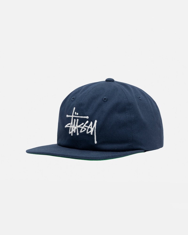 Sombreros Stussy MID-DEPTH BASIC STRAPBACK Unisex Azul Marino | YLPT-69524