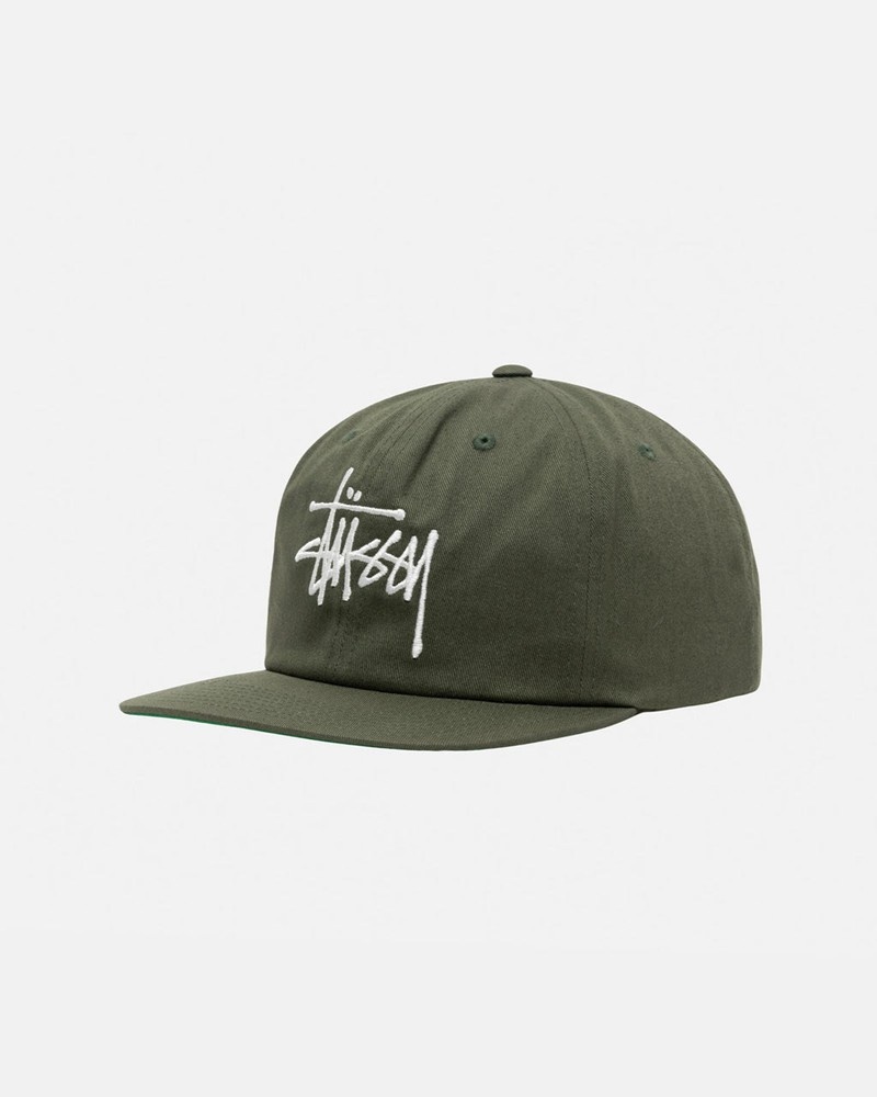 Sombreros Stussy MID-DEPTH BASIC STRAPBACK Unisex Verde Oliva | CFMJ-09158