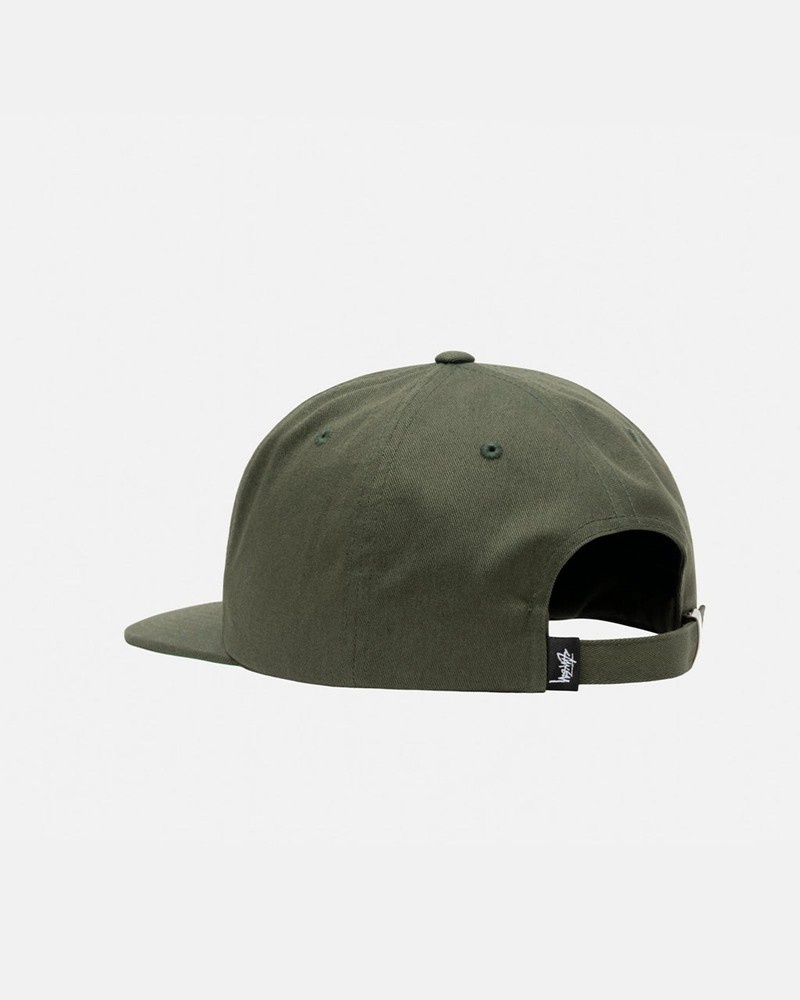 Sombreros Stussy MID-DEPTH BASIC STRAPBACK Unisex Verde Oliva | CFMJ-09158