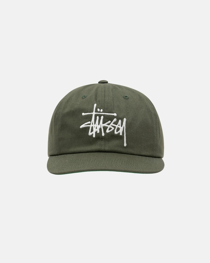 Sombreros Stussy MID-DEPTH BASIC STRAPBACK Unisex Verde Oliva | CFMJ-09158