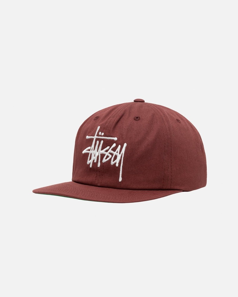 Sombreros Stussy MID-DEPTH BASIC STRAPBACK Unisex Rojos Marrom | VGDH-01358