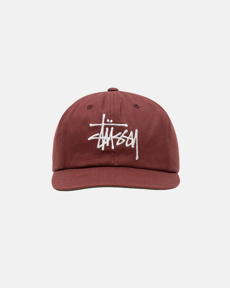 Sombreros Stussy MID-DEPTH BASIC STRAPBACK Unisex Rojos Marrom | VGDH-01358