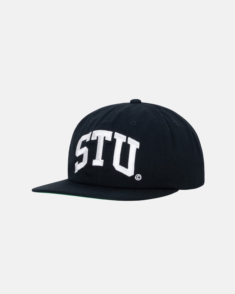 Sombreros Stussy MID-DEPTH STU ARCH STRAPBACK Unisex Negros | DECV-80952