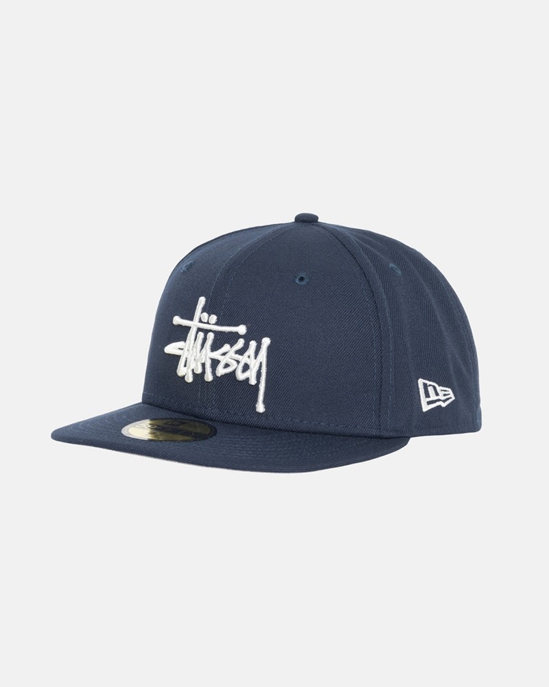 Sombreros Stussy NEW ERA 59FIFTY AUTHENTIC Unisex Azul Marino | AVLU-98320