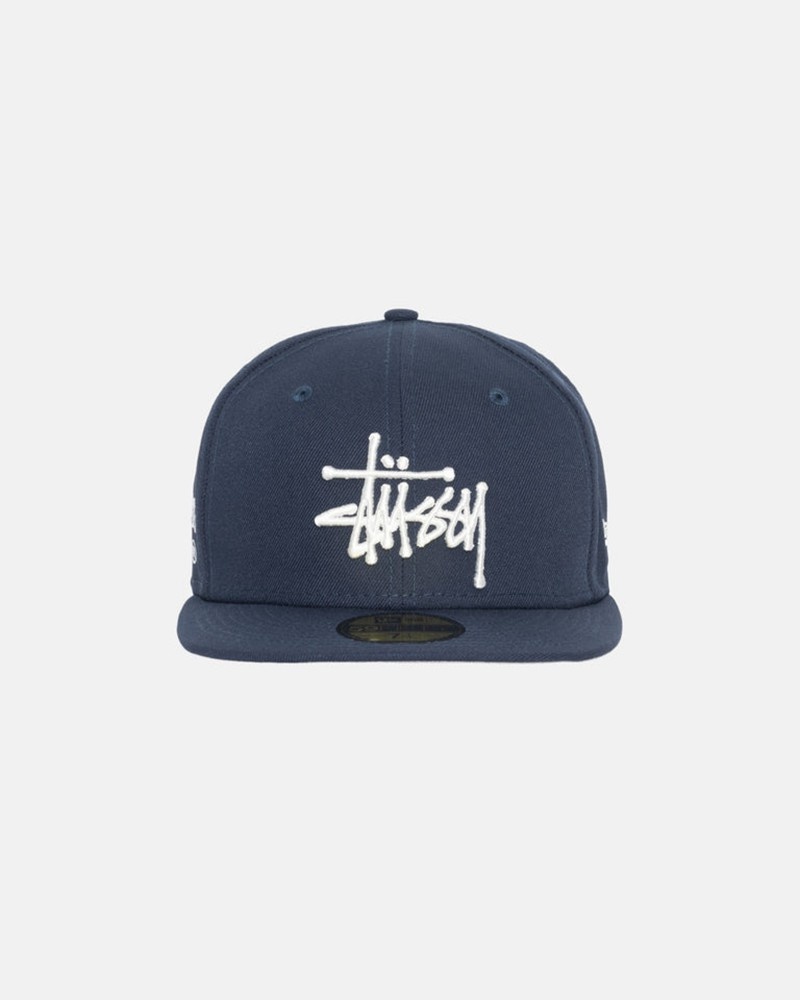 Sombreros Stussy NEW ERA 59FIFTY AUTHENTIC Unisex Azul Marino | AVLU-98320