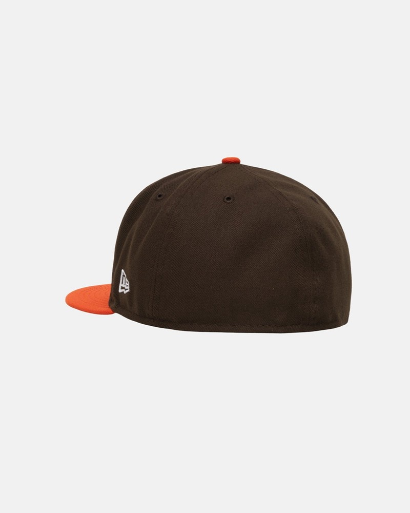 Sombreros Stussy NEW ERA 59FIFTY CURLY S Unisex Marrom Naranjas | BLDQ-64173