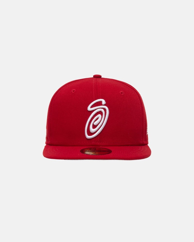 Sombreros Stussy NEW ERA 59FIFTY CURLY S Unisex Rojos | DWVM-87562