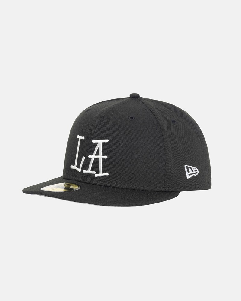 Sombreros Stussy NEW ERA 59FIFTY LA Unisex Negros | ZMQC-45021