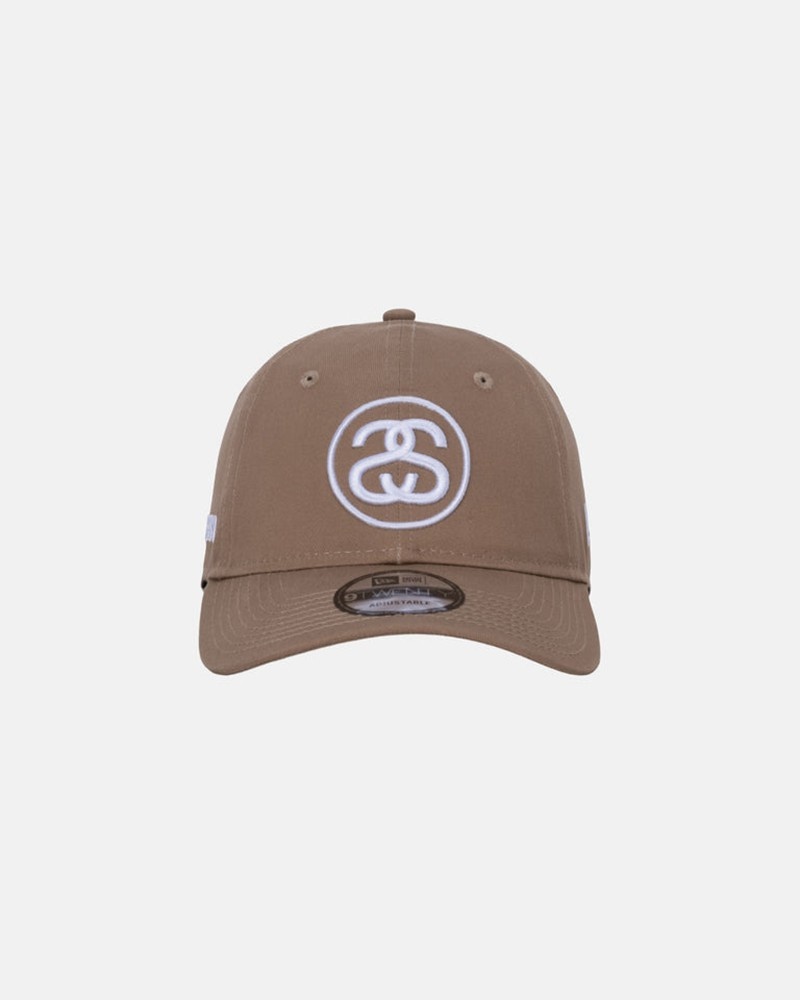 Sombreros Stussy NEW ERA 9TWENTY SS LINK STRAPBACK Unisex Kaki | JUQE-40836