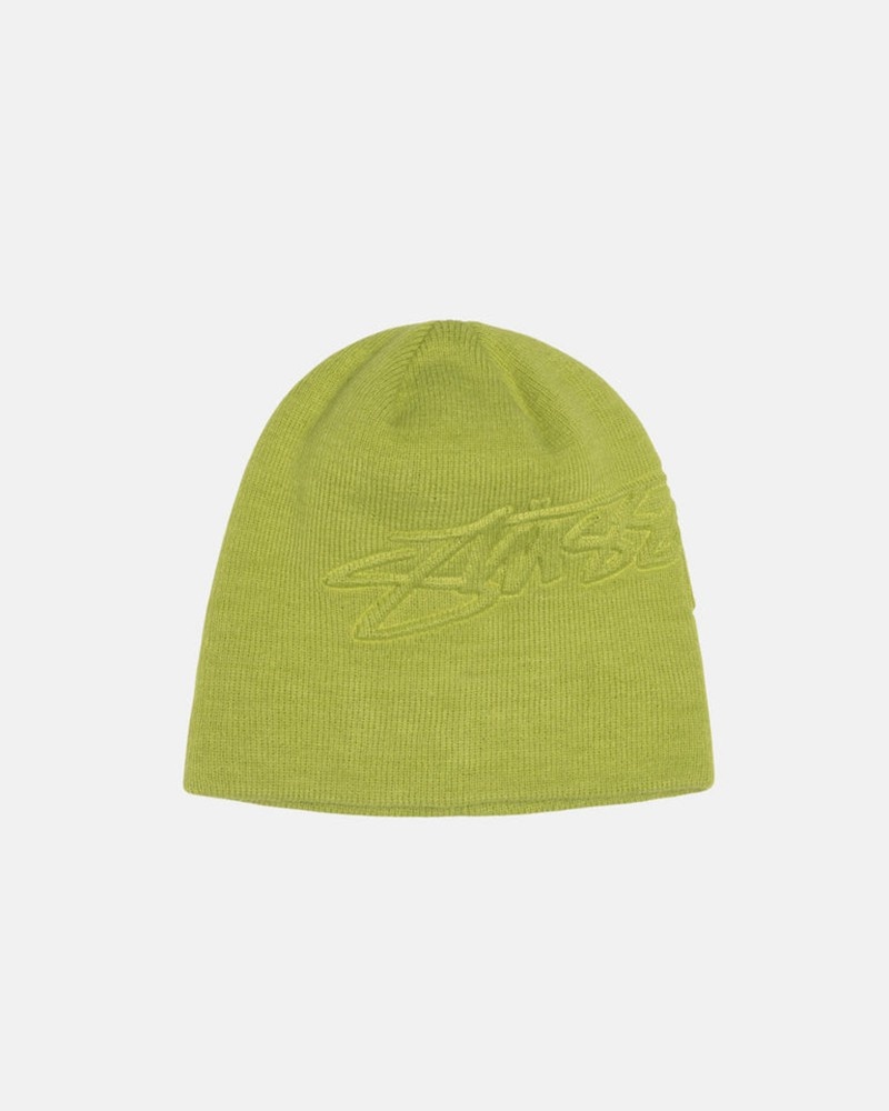 Sombreros Stussy SKULLCAP EMBOSSED SMOOTH STOCK Unisex Verdes Claro | TYAJ-96547