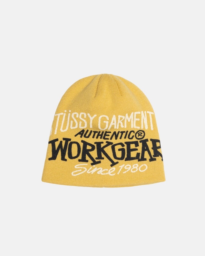 Sombreros Stussy SKULLCAP WORKGEAR PRINT Unisex Moutarde | PJNY-42097