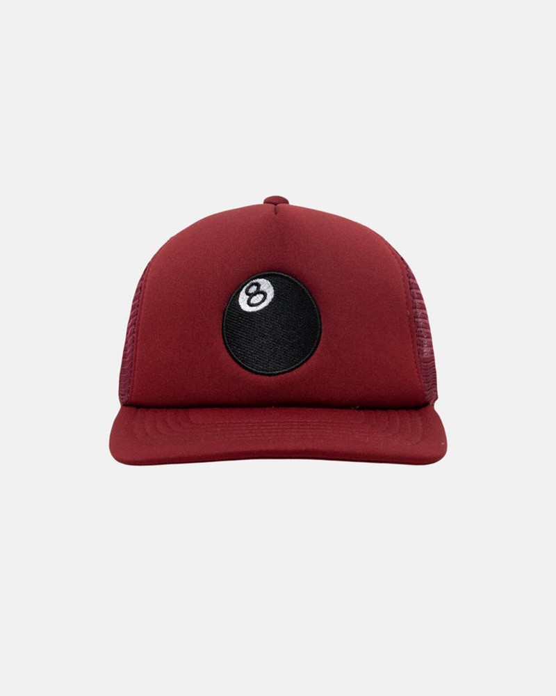 Sombreros Stussy TRUCKER 8 BALL SNAPBACK Unisex Rojos | DMNF-75063