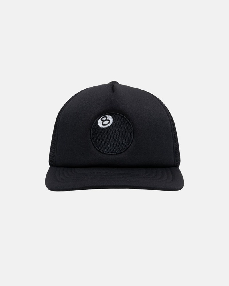 Sombreros Stussy TRUCKER 8 BALL SNAPBACK Unisex Negros | MVKI-89326