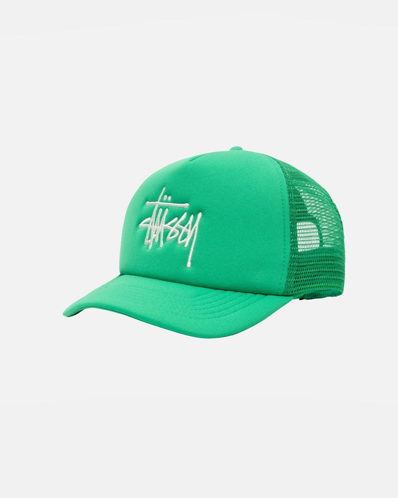 Sombreros Stussy TRUCKER BIG BASIC SNAPBACK Unisex Verdes | VRAW-05769