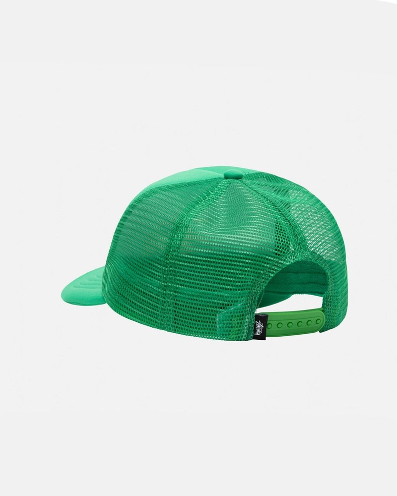 Sombreros Stussy TRUCKER BIG BASIC SNAPBACK Unisex Verdes | VRAW-05769