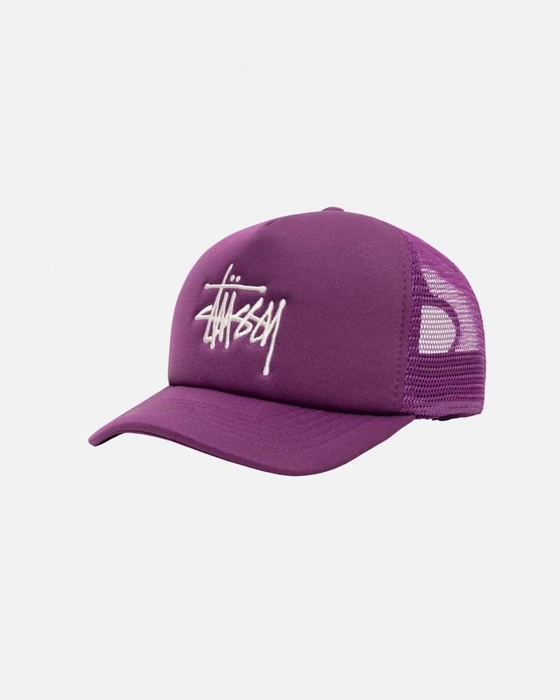 Sombreros Stussy TRUCKER BIG BASIC SNAPBACK Unisex Morados | YVJE-63795