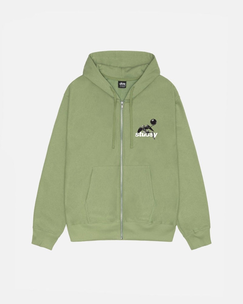 Sudadera Stussy APOCALYPSE ZIP HOODIE Unisex Verdes | PDCN-45672