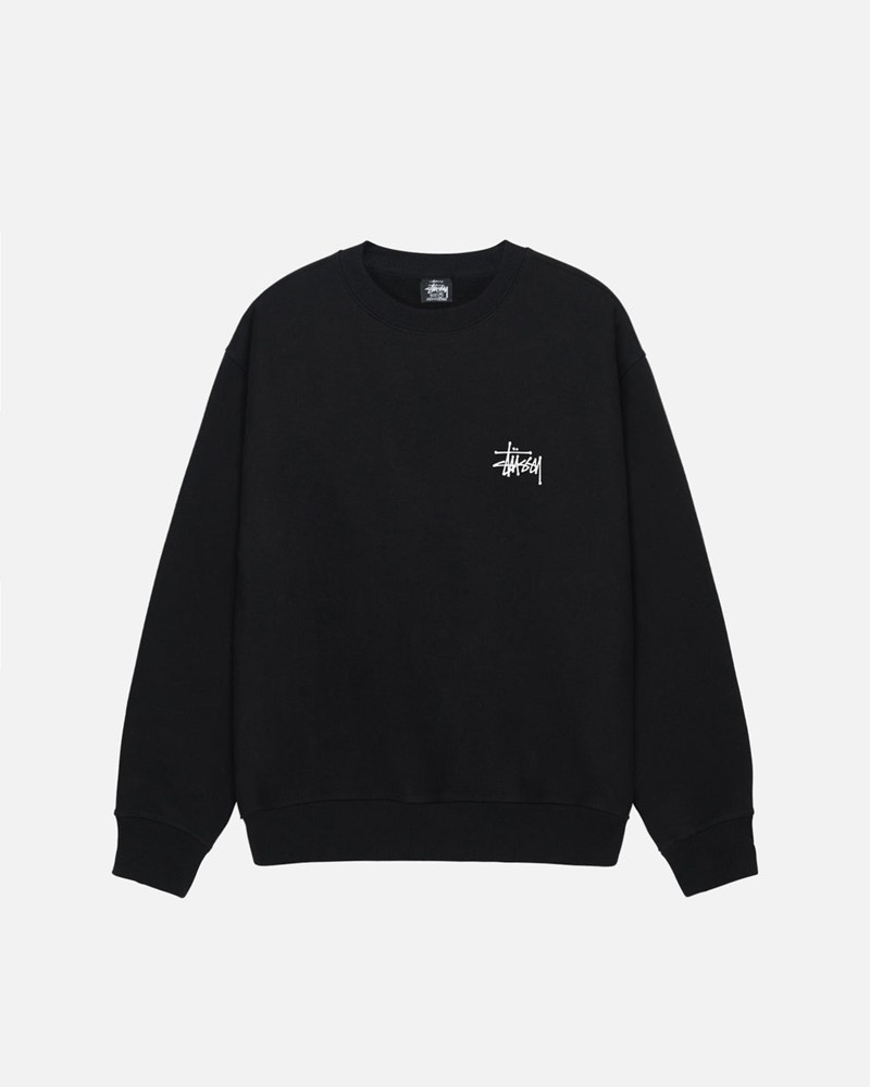 Sudadera Stussy BASIC CREW Unisex Negros | MIVH-15782