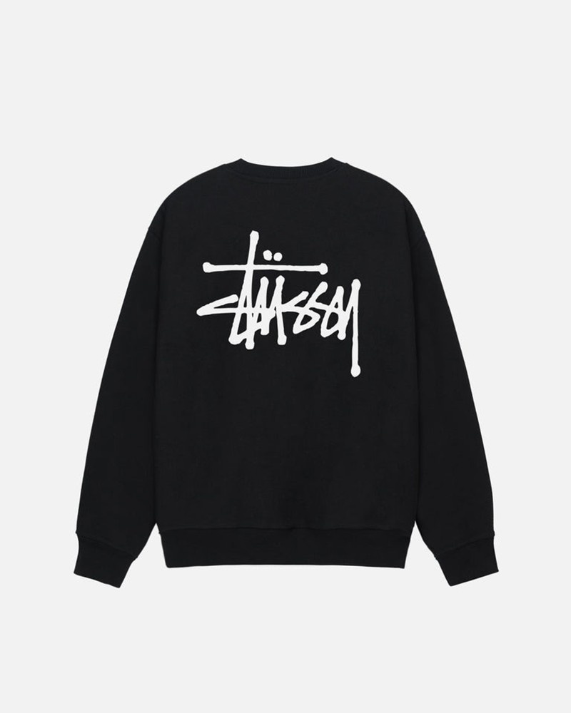 Sudadera Stussy BASIC CREW Unisex Negros | MIVH-15782