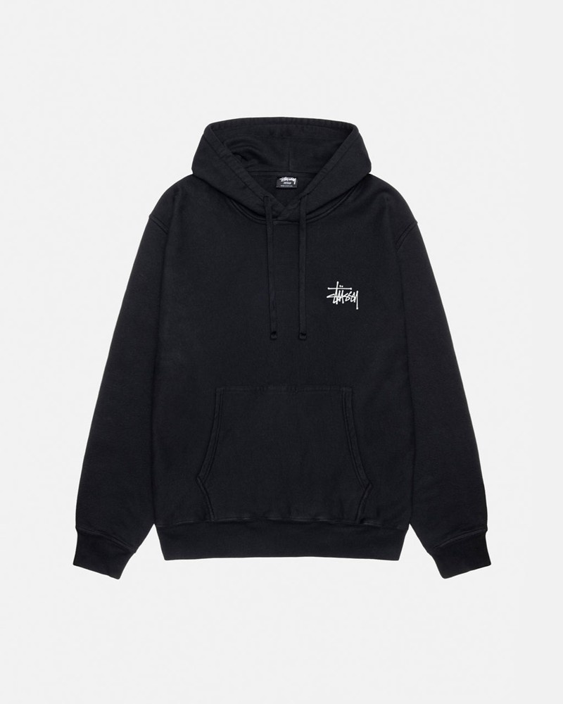 Sudadera Stussy BASIC HOODIE PIGMENT DYED Unisex Negros | FVBY-04265