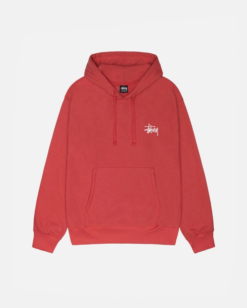 Sudadera Stussy BASIC HOODIE Unisex Rojos | HLGN-14507