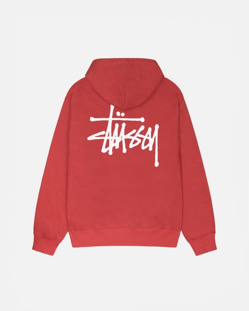 Sudadera Stussy BASIC HOODIE Unisex Rojos | HLGN-14507