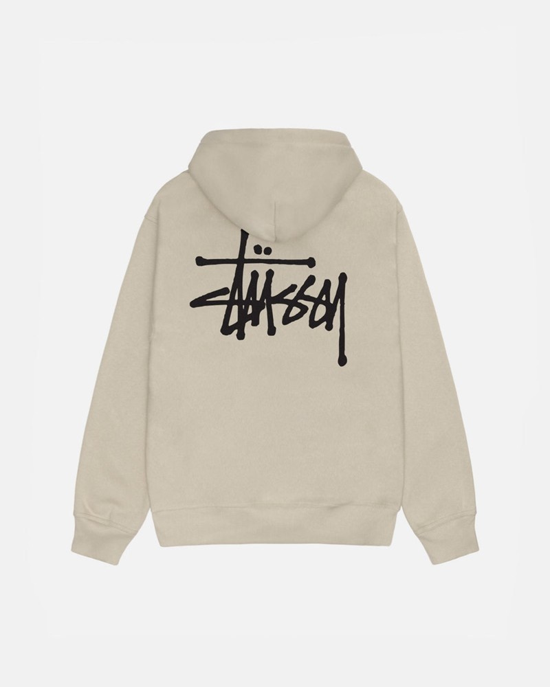 Sudadera Stussy BASIC ZIP HOODIE Unisex Kaki | MTHR-41803