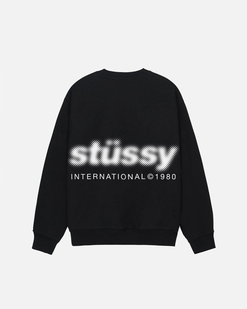 Sudadera Stussy BLUR CREW Unisex Negros | IXGU-01482