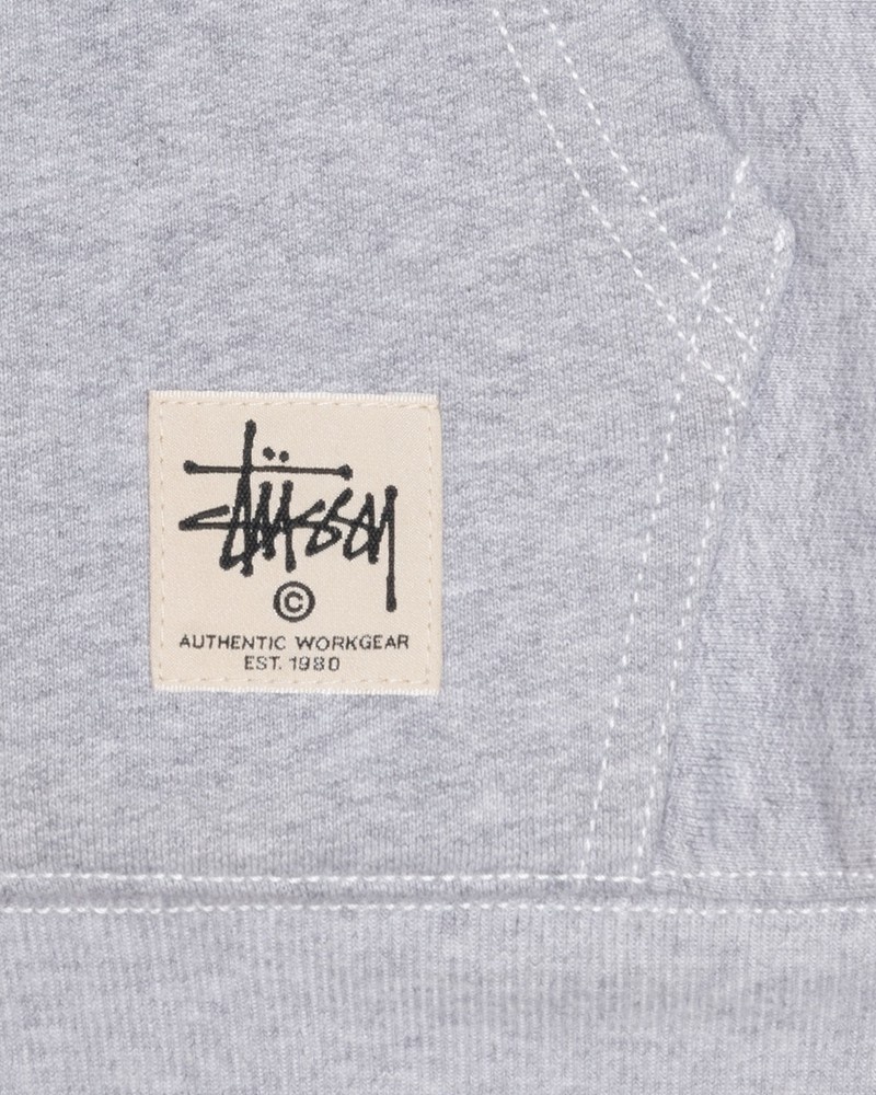 Sudadera Stussy DOUBLE FACE LABEL ZIP HOODIE Unisex Grises | LNYI-06258