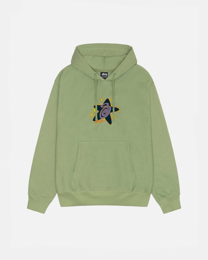 Sudadera Stussy GALAXY HOODIE Unisex Verdes | CJMO-21396