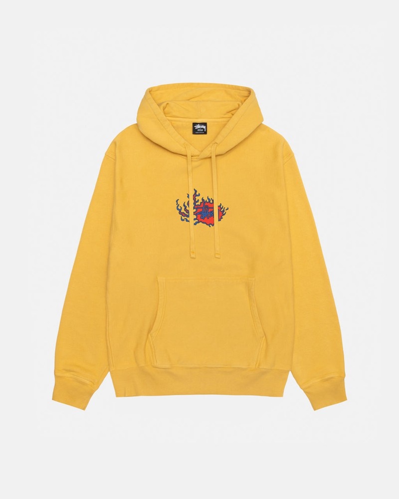 Sudadera Stussy MOSAIC DRAGON HOODIE PIGMENT DYED Unisex Naranjas | MQUE-20136