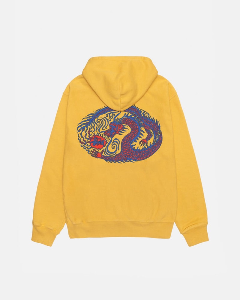 Sudadera Stussy MOSAIC DRAGON HOODIE PIGMENT DYED Unisex Naranjas | MQUE-20136