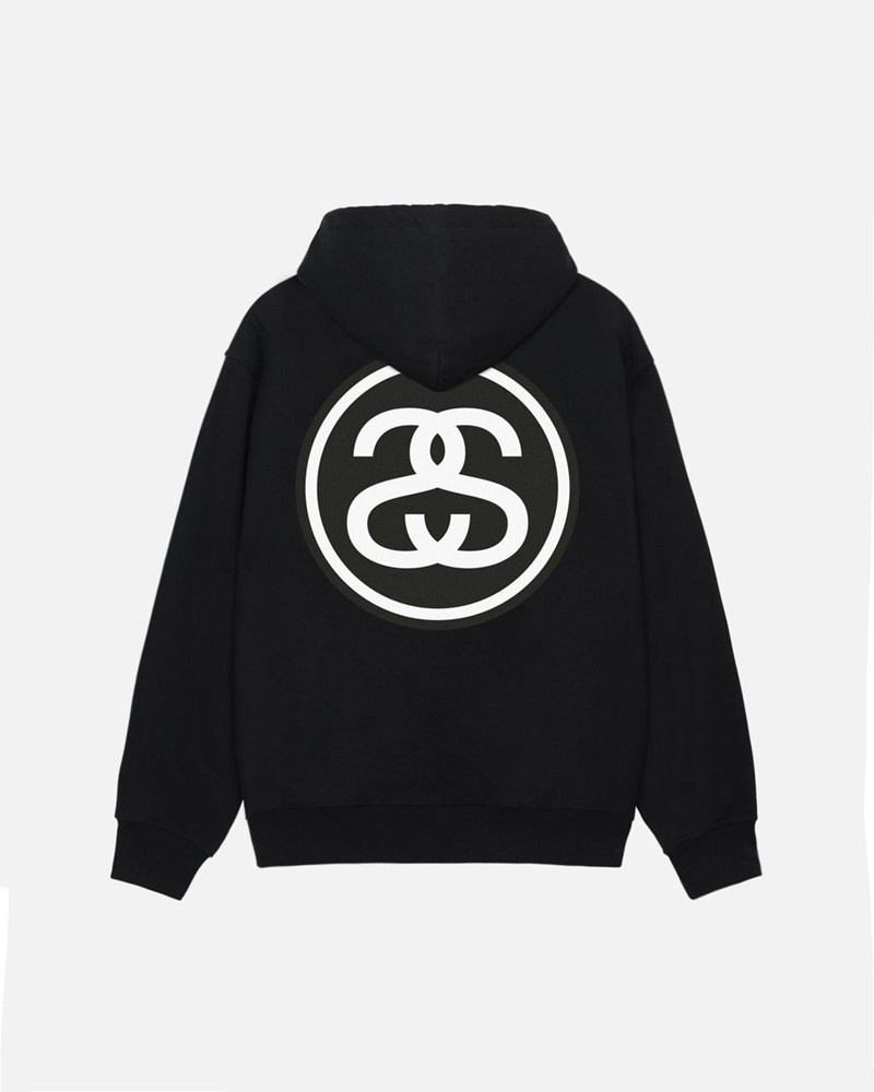 Sudadera Stussy SS-LINK ZIP HOODIE Unisex Negros | FGTK-30619