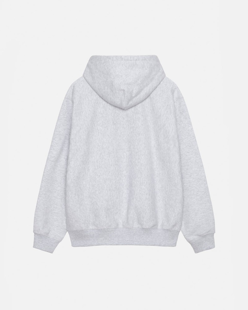 Sudadera Stussy STOCK LOGO APPLIQUE HOODIE Unisex Grises Blancos | VGMD-15764