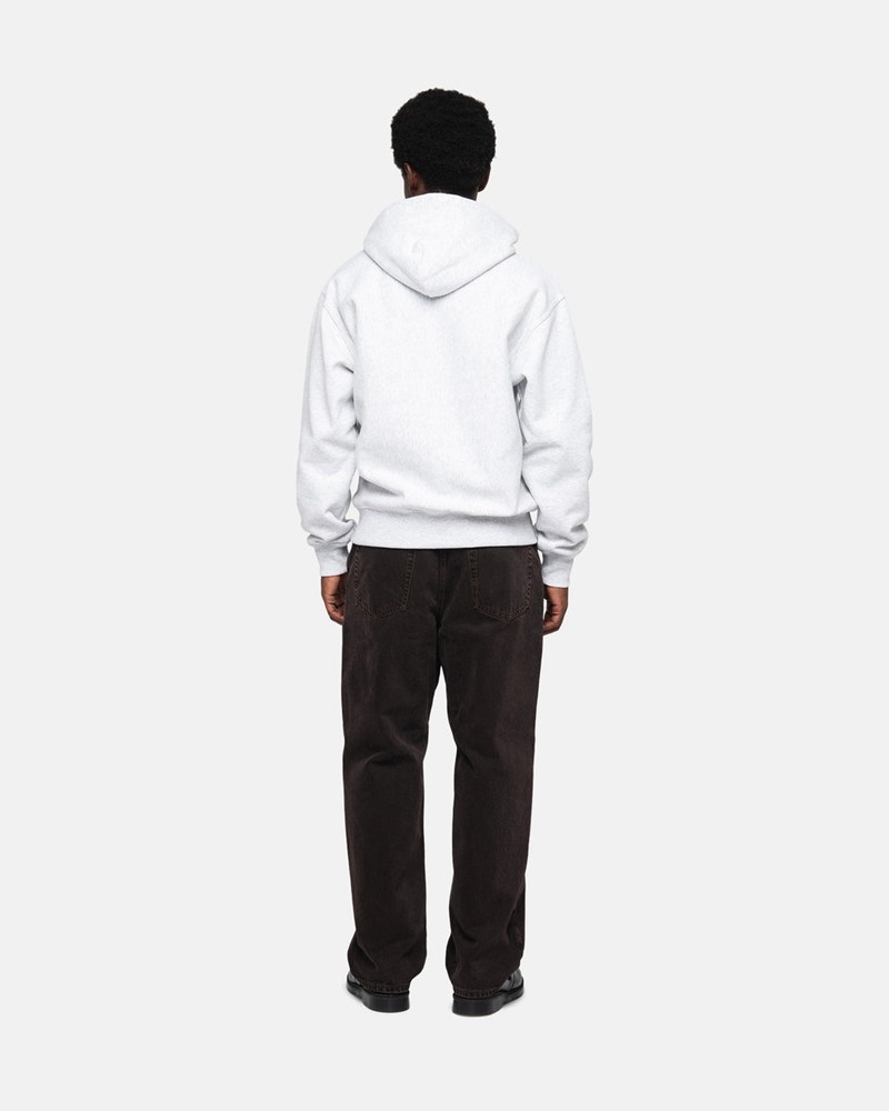 Sudadera Stussy STOCK LOGO APPLIQUE HOODIE Unisex Grises Blancos | VGMD-15764