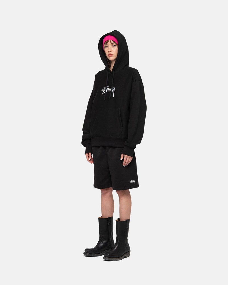 Sudadera Stussy STOCK LOGO SWEATSHORT Unisex Negros | UIOH-07614