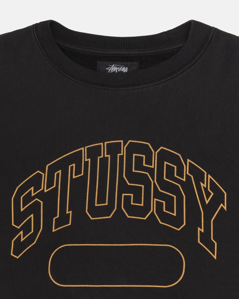 Sudadera Stussy VARSITY OVERSIZED CREW Unisex Negros | ZJSF-51237