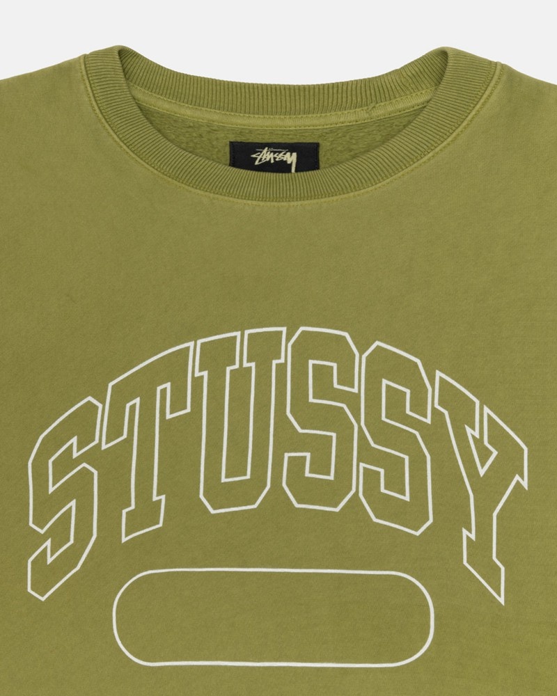 Sudadera Stussy VARSITY OVERSIZED CREW Unisex Verdes | TQJR-58019