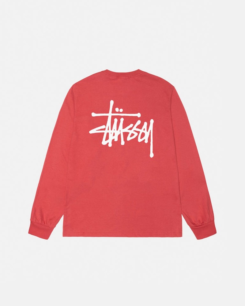 Tops Stussy BASIC LS Unisex Rojos | UBNI-62049