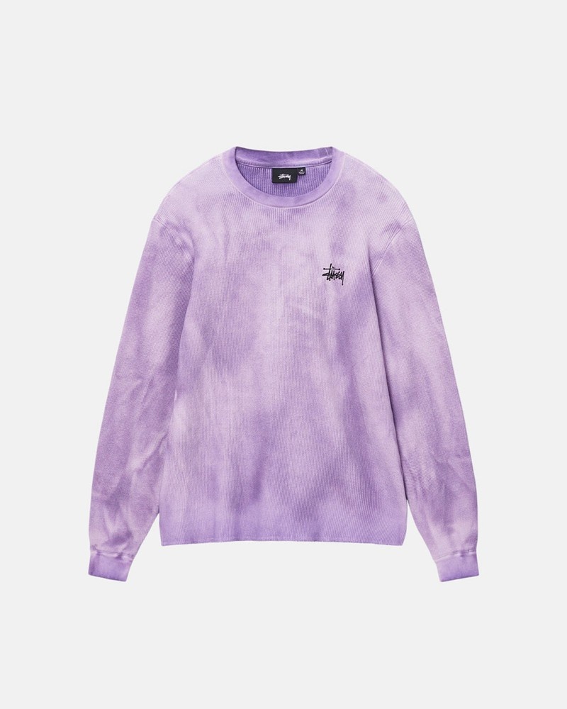 Tops Stussy BASIC STOCK LS THERMAL Unisex Lavanda | CJIF-46839